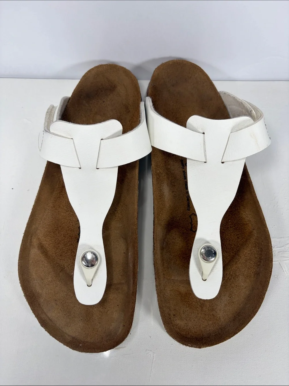 Birki’s by Birkenstock White Leather Thong Sandals EU 41 US Women’s 10